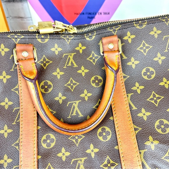 Louis Vuitton Keepall 55 Duffel Bag Travel Bag with lock key, tag poignet - Picture 8 of 16